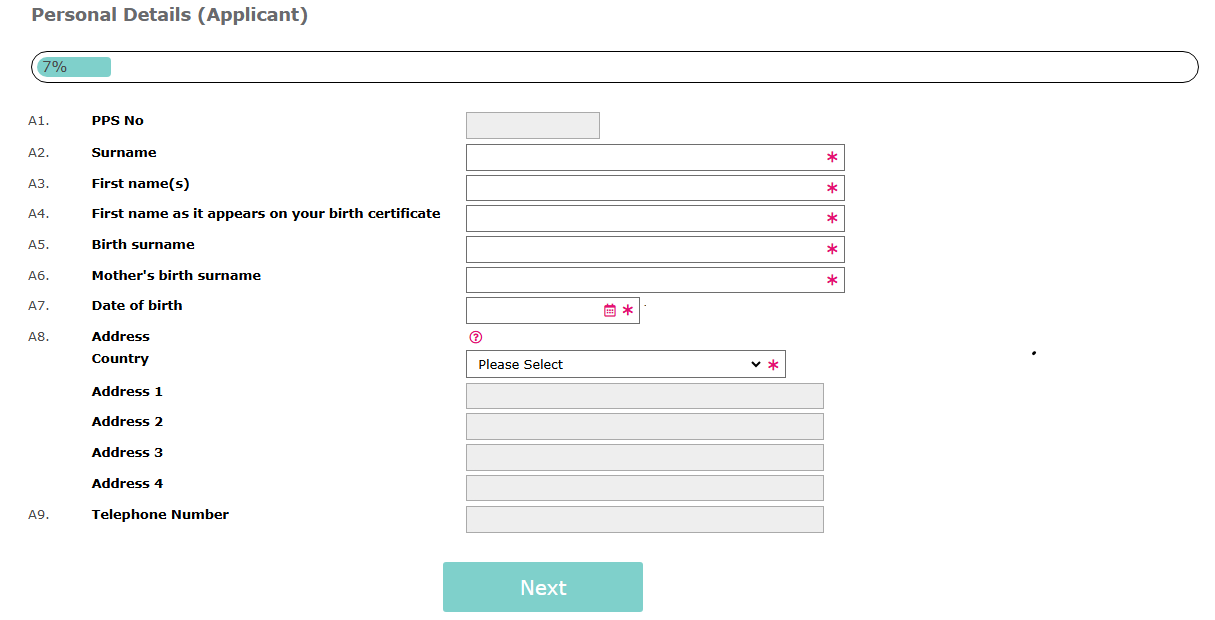 Image of Personal Details A1-A8 25-26