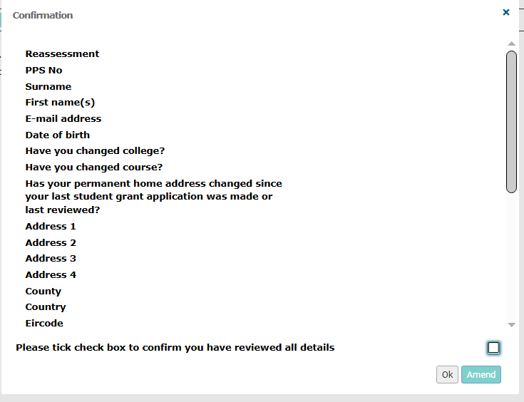 Image of Reassessment Confirmation Summary 25-26 screen