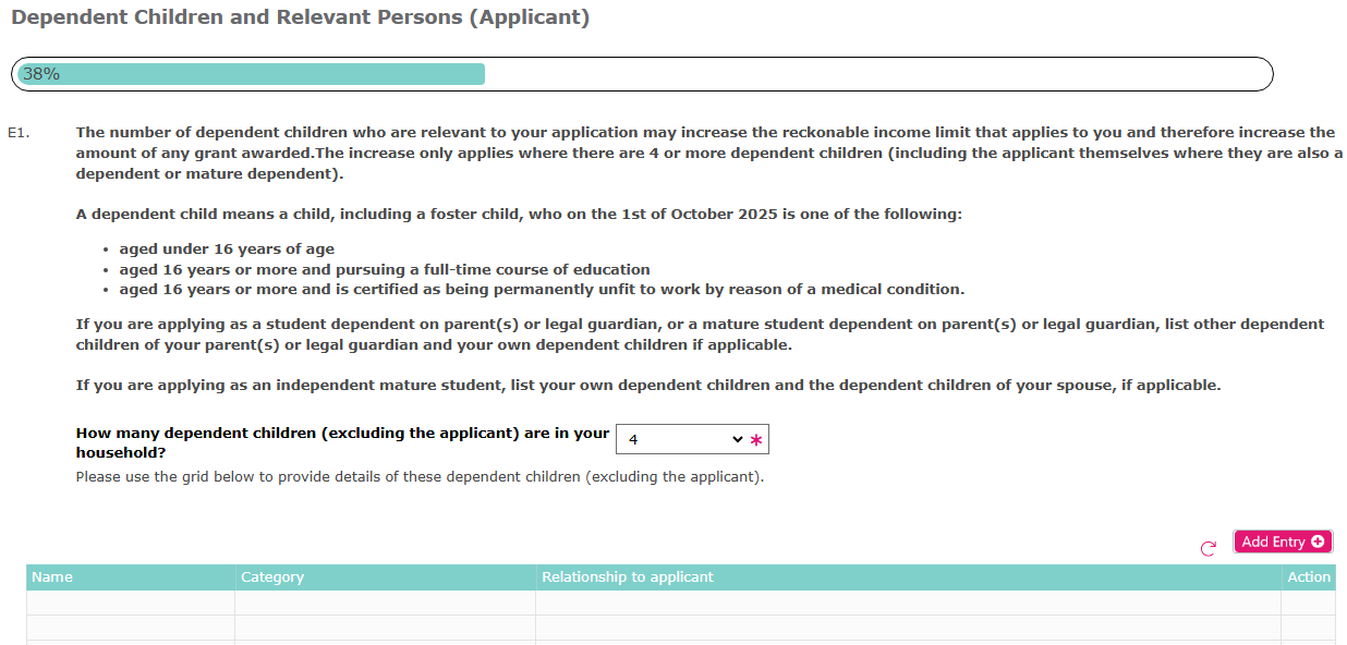 Dependent Children E1