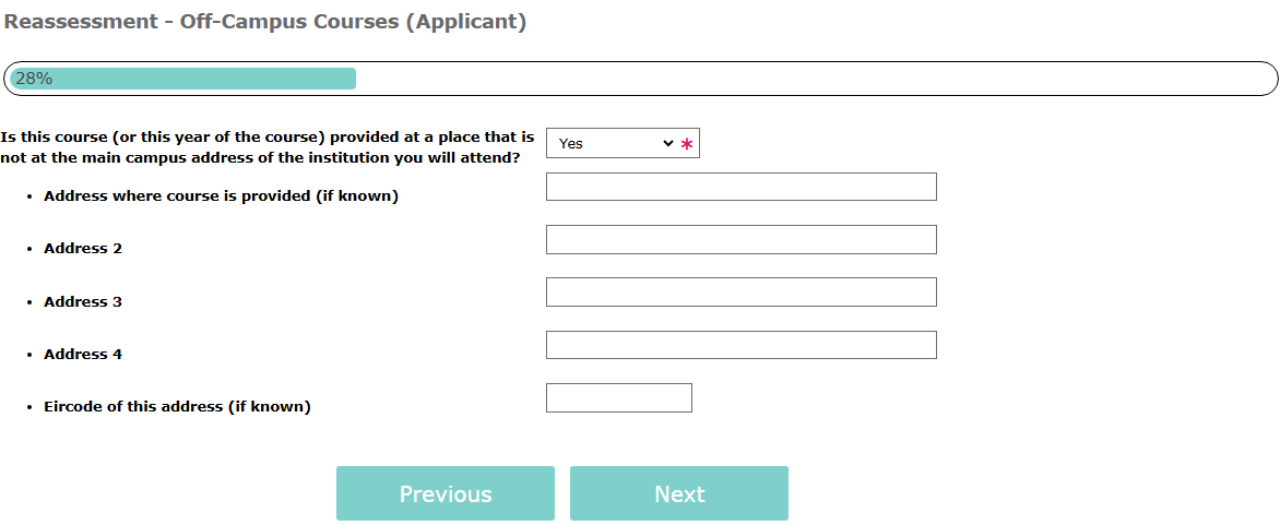 Reassessment - Off-Campus Courses Yes