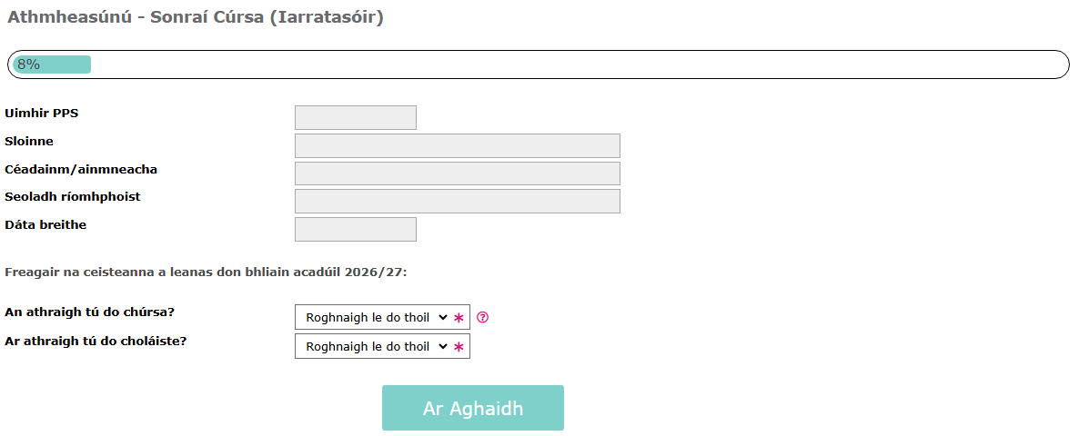 Reassessment Irish - Course Details